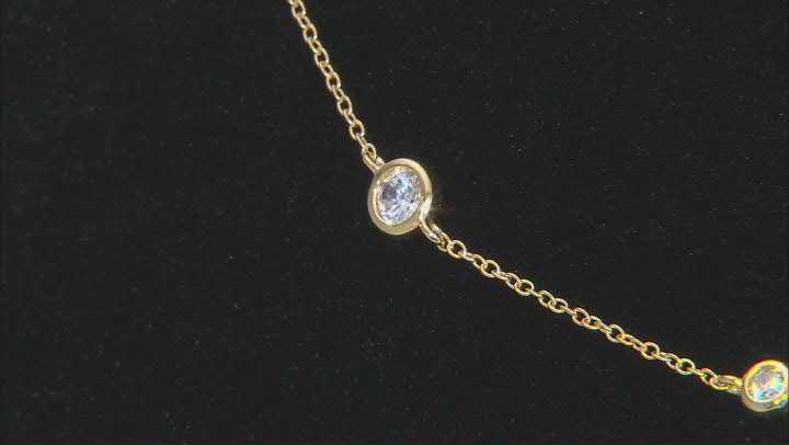 White Cubic Zirconia 1k Yellow Gold Necklace 3.43ctw