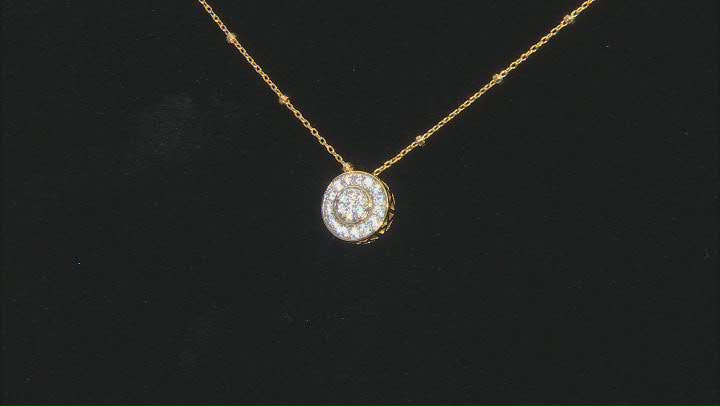 White Cubic Zirconia 1k Yellow Gold Necklace 0.34ctw Video Thumbnail