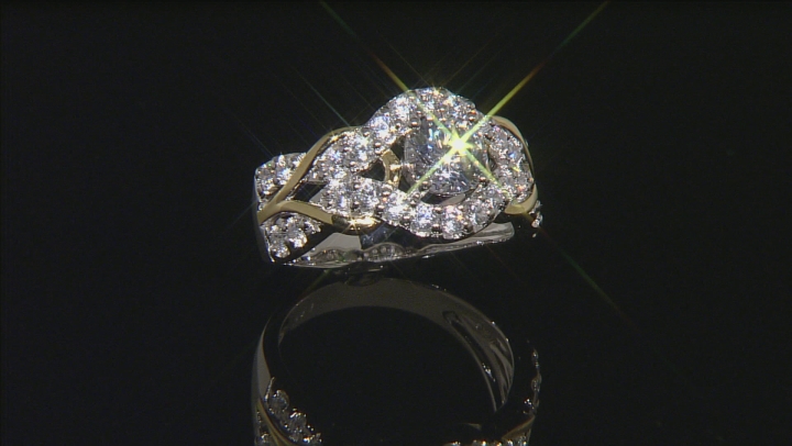 Cubic Zirconia Rhodium And 18k Yellow Gold Over Sterling Silver Ring 2.92ctw Video Thumbnail