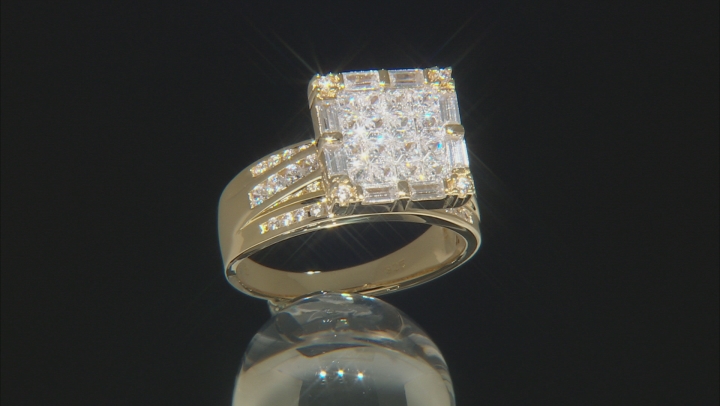 White Cubic Zirconia 18k Gold Over Sterling Silver Ring 2.36ctw Video Thumbnail