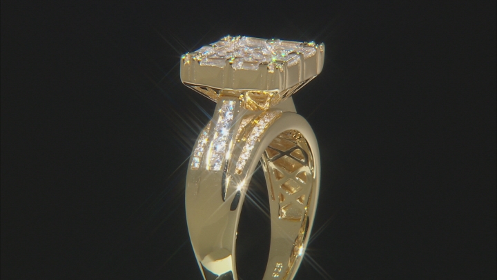 White Cubic Zirconia 18k Gold Over Sterling Silver Ring 2.36ctw Video Thumbnail