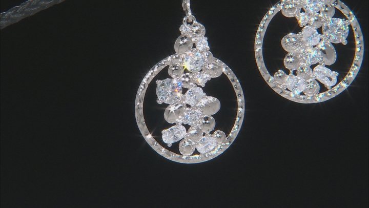 White Cubic Zirconia Rhodium Over Sterling Silver Earrings 4.87ctw Video Thumbnail