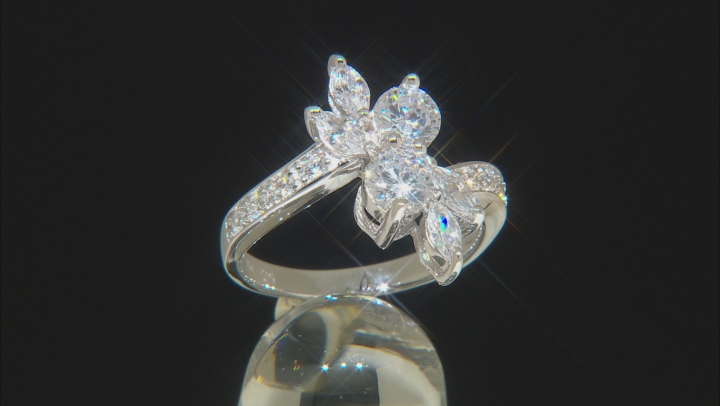 White Cubic Zirconia Rhodium Over Sterling Silver Ring 2.95ctw Video Thumbnail