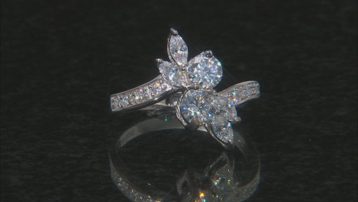 White Cubic Zirconia Rhodium Over Sterling Silver Ring 2.95ctw Video Thumbnail