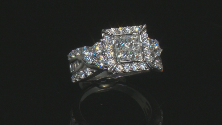 white cubic zirconia rhodium over sterling silver ring 4.00ctw Video Thumbnail