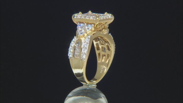 White Cubic Zirconia 18k Yellow Gold Over Sterling Silver Ring 4.00ctw Video Thumbnail