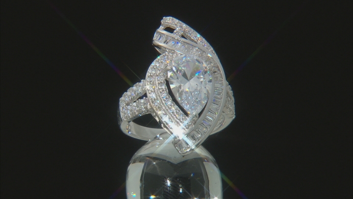 White Cubic Zirconia Rhodium Over Sterling Silver Ring 6.67ctw Video Thumbnail