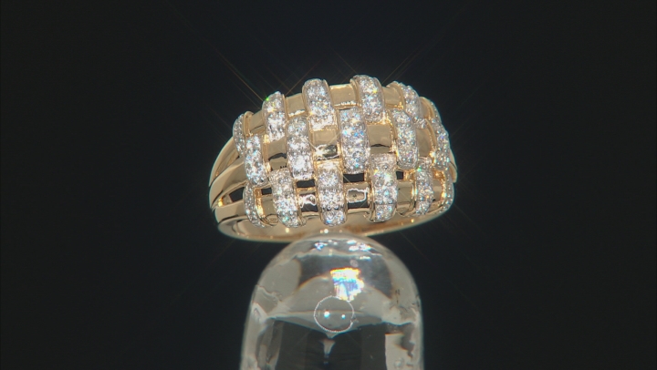White Cubic Zirconia 18K Yellow Gold Over Sterling Silver Ring 0.75ctw Video Thumbnail