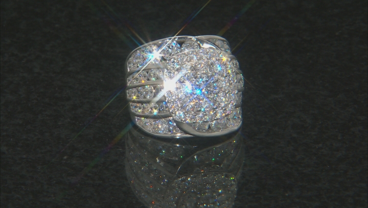 White Cubic Zirconia Rhodium Over Sterling Silver Ring 10.59ctw Video Thumbnail