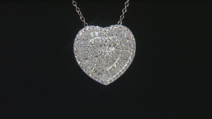 White Cubic Zirconia Sterling Silver Heart Jewelry Set 4.26ctw Video Thumbnail