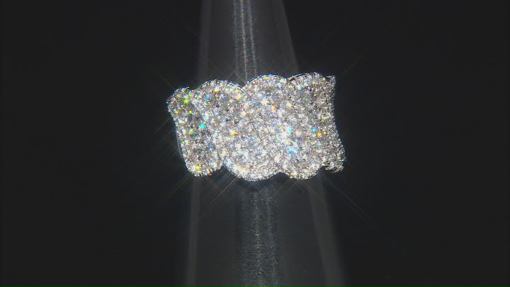 Cubic Zirconia Rhodium Over Sterling Silver Ring 2.37ctw