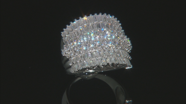 White Cubic Zirconia Rhodium Over Sterling Silver Ring 7.14ctw Video Thumbnail