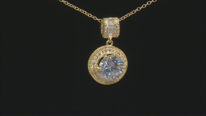 White Cubic Zirconia 18k Yellow Gold Over Sterling Silver Jewelery Set 13.00ctw Video Thumbnail
