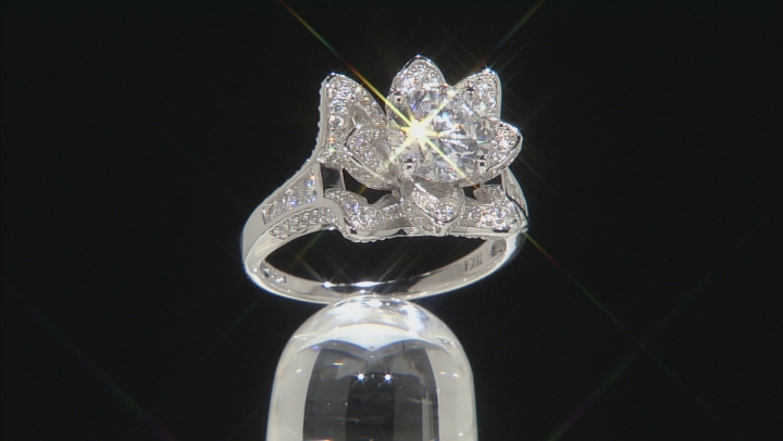 White Cubic Zirconia Sterling Silver Ring 5.68ctw Video Thumbnail