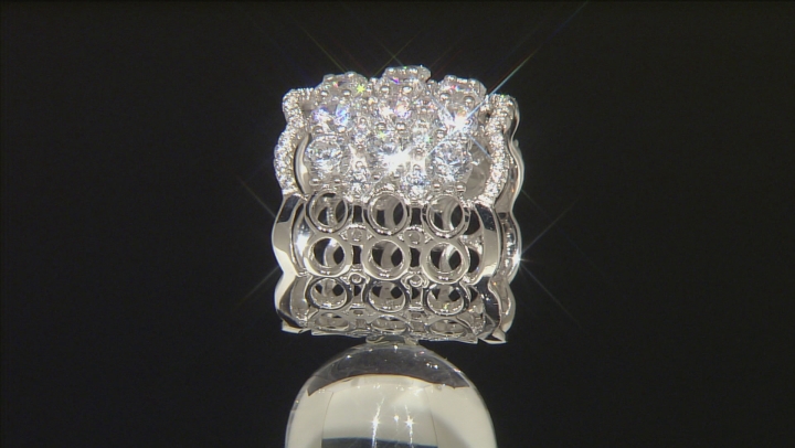 White Cubic Zirconia Rhodium Over Sterling Silver Ring 10.73ctw Video Thumbnail