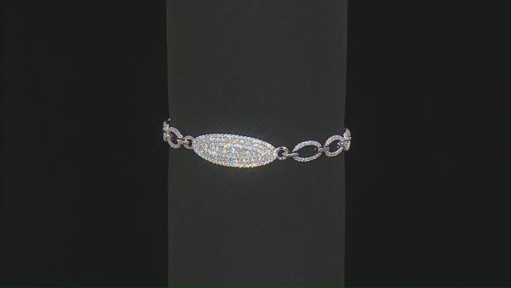 White Cubic Zirconia Rhodium Over Sterling Silver Bracelet 2.30ctw. Video Thumbnail