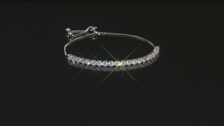 Cubic Zirconia Rhodium Over Sterling Silver Bracelet And Earrings Set 11.89ctw Video Thumbnail