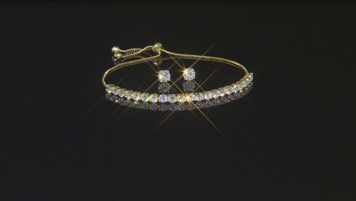Cubic Zirconia 18k Yellow Gold Over Sterling Silver Bracelet And Earrings Set 11.89ctw Video Thumbnail