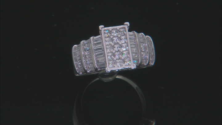 Cubic Zirconia Rhodium Over Sterling Silver Ring With Bands 5.17ctw Video Thumbnail