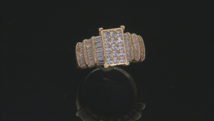 Cubic Zirconia 18k Yellow Gold Over Sterling Silver Ring With Bands 5.17ctw Video Thumbnail