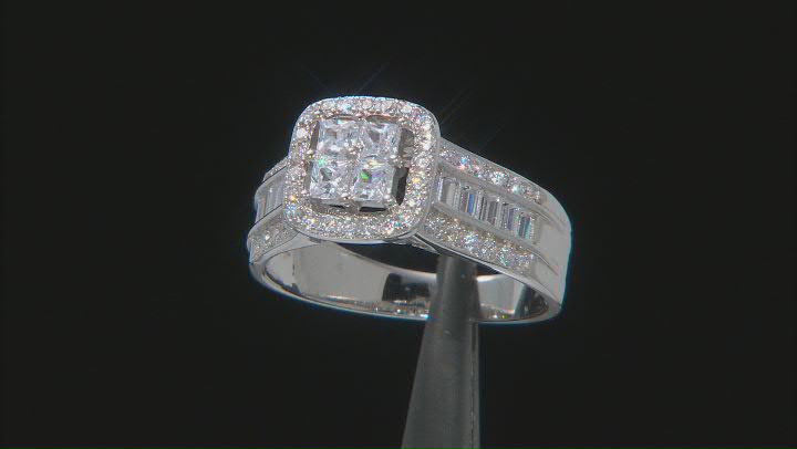 Cubic Zirconia Rhodium Over Sterling Silver Ring 1.95ctw Video Thumbnail