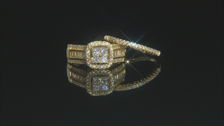 Cubic Zirconia 18k Yellow Gold Over Silver Ring 1.95ctw Video Thumbnail