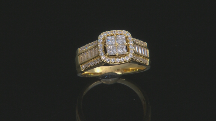 Cubic Zirconia 18k Yellow Gold Over Silver Ring 1.95ctw Video Thumbnail