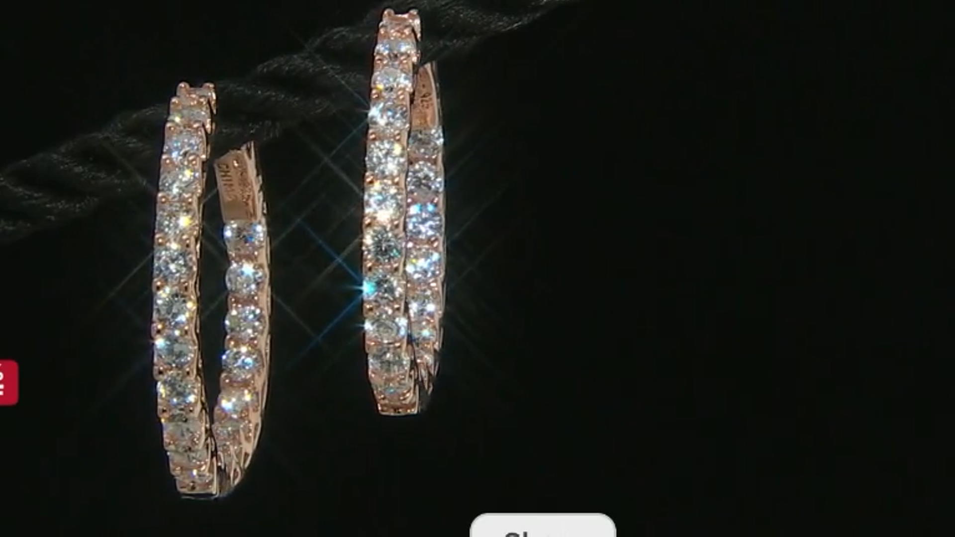 Cubic Zirconia 18K Rose Gold Over Sterling Silver Hoop Earrings 4.00ctw Video Thumbnail