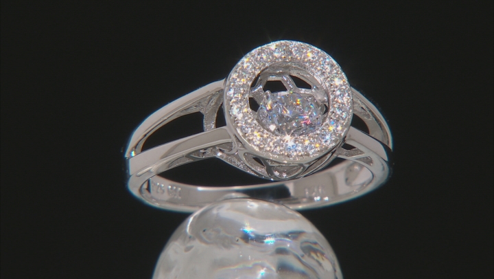 Cubic Zirconia Rhodium Over Sterling Silver Dancing Bella Ring 1.04ctw Video Thumbnail