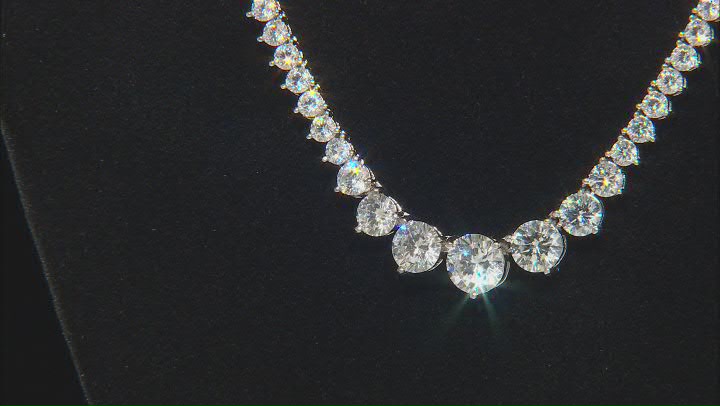 Cubic Zirconia Rhodium Over Sterling Silver Necklace And Bracelet Set 25.98ctw Video Thumbnail