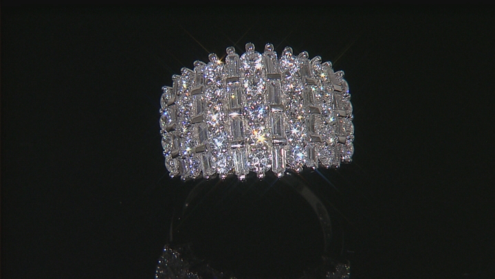 White Cubic Zirconia Rhodium Over Silver Ring 5.30ctw Video Thumbnail