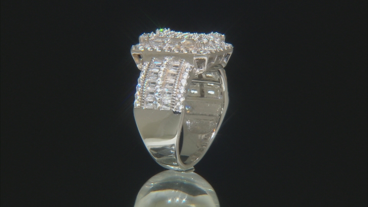 White Cubic Zirconia Rhodium Over Silver Ring 3.57ctw Video Thumbnail