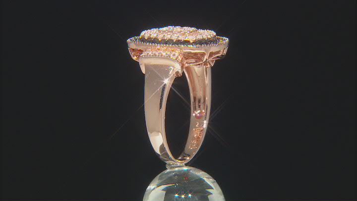 Brown And White Cubic Zirconia 18k Rose Gold Over Sterling Silver Ring 1.87ctw Video Thumbnail