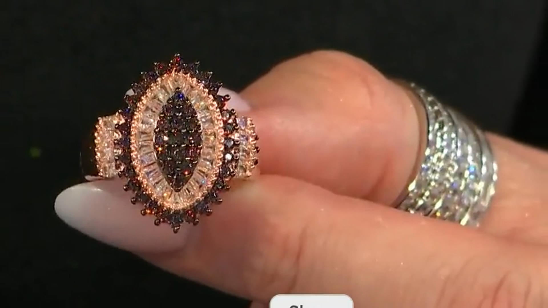 Brown And White Cubic Zirconia 18k Rose Gold Over Silver Ring 2.47ctw Video Thumbnail