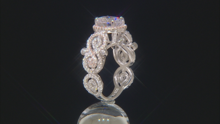 White Cubic Zirconia Rhodium Over Silver And 18kt Rose Gold Over Silver Ring 6.18ctw Video Thumbnail