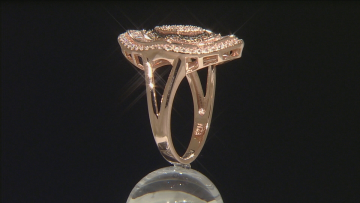 Brown And White Cubic Zirconia 18k Rose Gold Over Silver Ring 1.99ctw Video Thumbnail