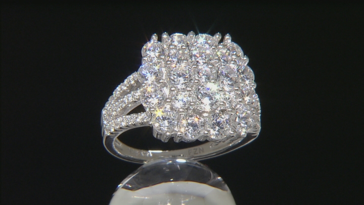 White Cubic Zirconia Rhodium Over Silver Ring 4.86ctw Video Thumbnail