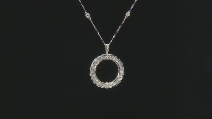White Cubic Zirconia Rhodium Over Silver Pendant With Chain 13.37ctw Video Thumbnail