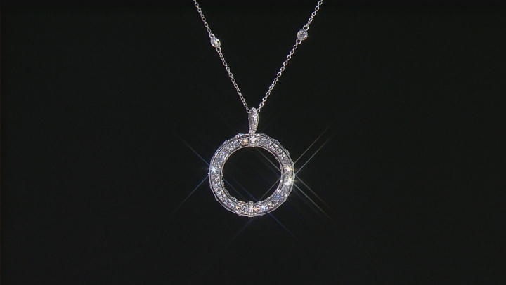 White Cubic Zirconia Rhodium Over Silver Pendant With Chain 13.37ctw Video Thumbnail