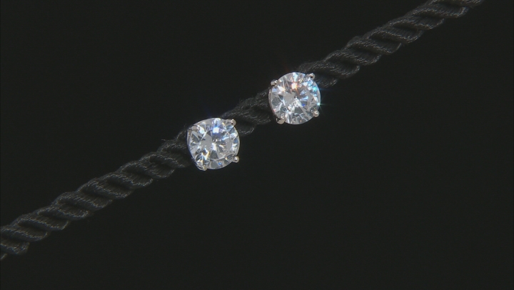 White Cubic Zirconia Rhodium Over Silver Earrings And Ring 10.94ctw Video Thumbnail