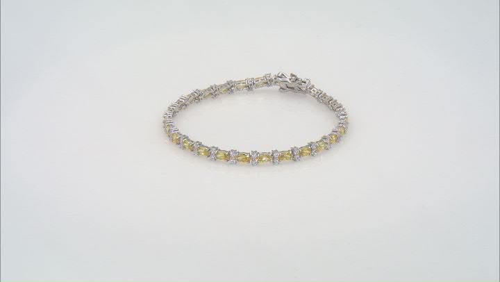 Yellow And White Cubic Zirconia Rhodium Over Sterling Silver Bracelet 11.62ctw Video Thumbnail