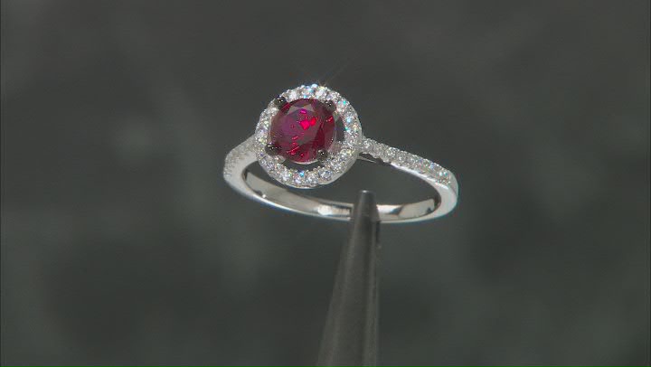 Red And White Cubic Zirconia Rhodium Over Silver Ring With Bands 2.21ctw Video Thumbnail