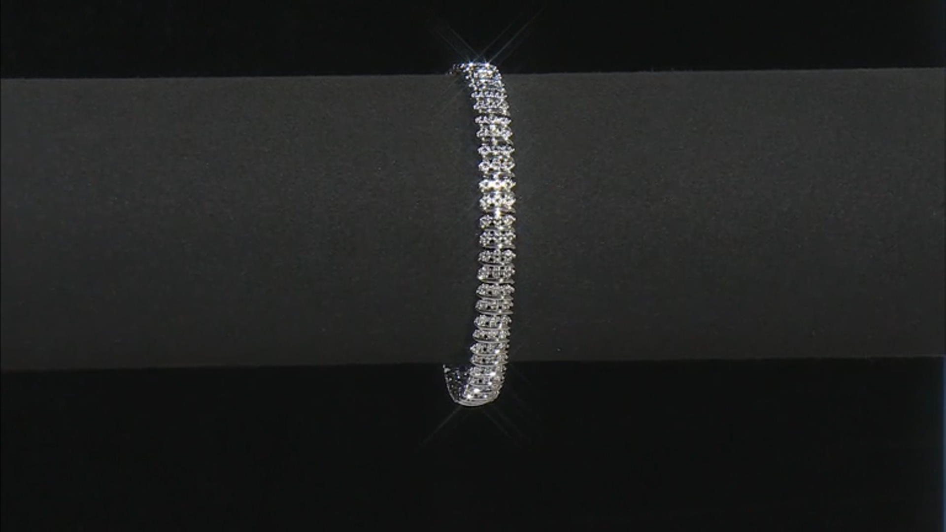 White Diamond Accent Rhodium Over Bronze Tennis Bracelet Video Thumbnail