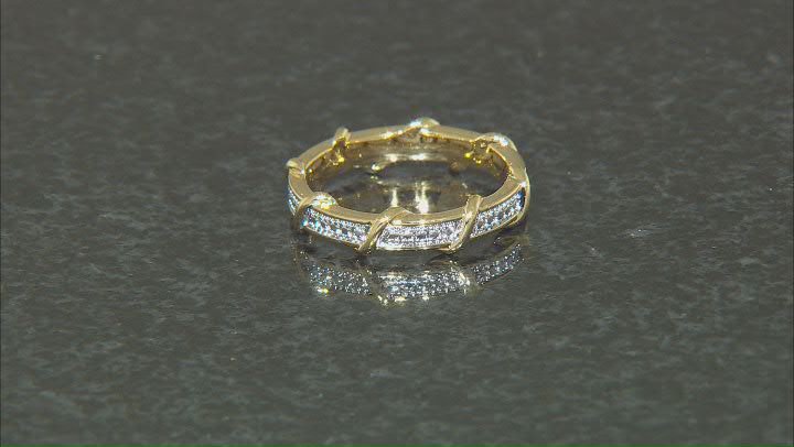 White Diamond Accent 14k Yellow Gold Over Bronze Band Ring Video Thumbnail