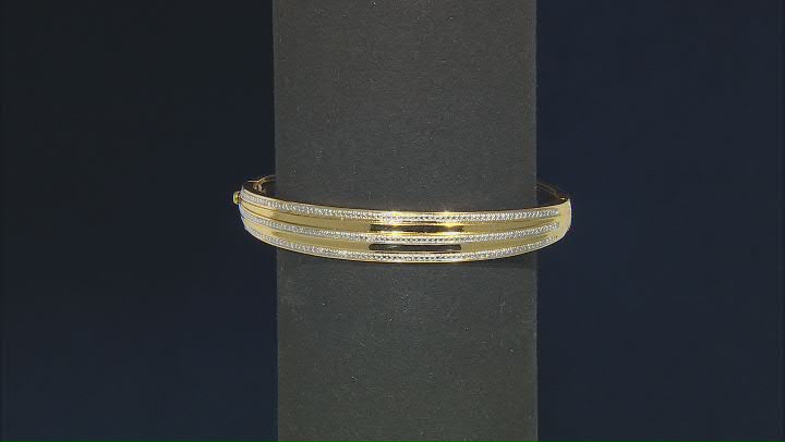White Diamond Accent 14k Yellow Gold Over Bronze Ring, Earring And Bracelet Set Video Thumbnail