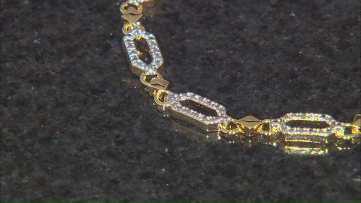 White Diamond Accent 14k Yellow Gold Over Bronze Tennis Bracelet Video Thumbnail