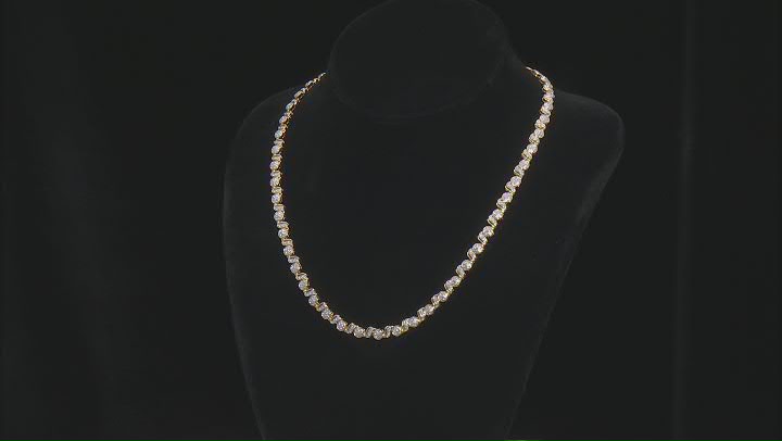 White Diamond Accent 14k Yellow Gold Over Bronze Tennis Necklace Video Thumbnail