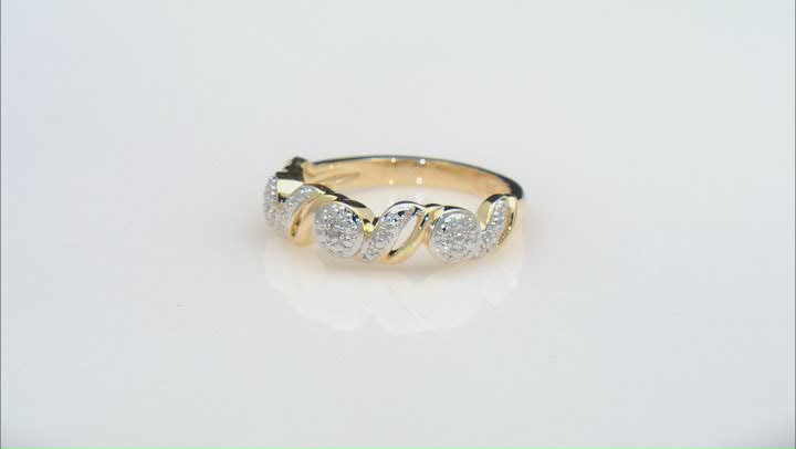 White Diamond Accent 14k Yellow Gold Over Bronze  Band Ring Video Thumbnail