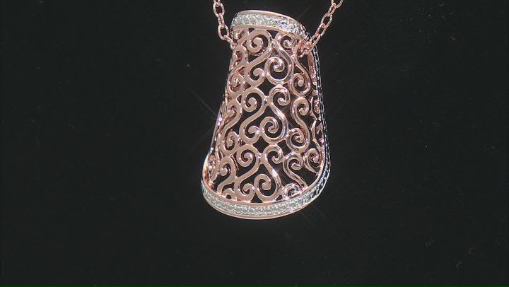 White Diamond Accent 14k Rose Gold Over Bronze Slide Pendant With 18" Cable Chain Video Thumbnail
