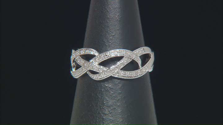 White Diamond Accent Rhodium Over Bronze Crossover Band Ring Video Thumbnail
